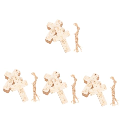 VILLCASE 200 Sets Leere Kreuze Aus Holz Kreuzanhänger Bastelset Für Kreuze Für Leere Kreuz Charms Gemischte Farben Hängeornamente Weihnachtsdekorationen Ornamente von VILLCASE