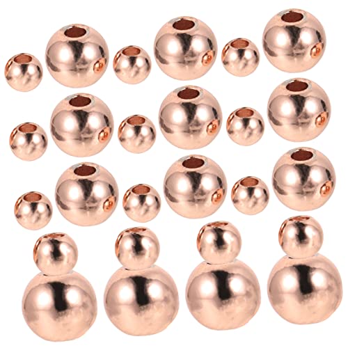 VILLCASE 200St Armband aus Metallperlen Kette Makramee-Schnur Pop-Perlen Perlen-Kits Quetschperlen Bausatz schmuckherstellung schmuck machen dekorative Kupferperlen Abstandsperlen Rose Gold von VILLCASE