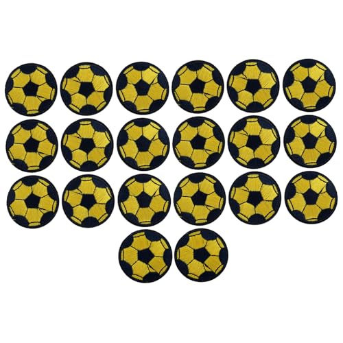 VILLCASE 20St Fußball-Aufkleber Hose gestickter DIY-Patch Stoffkleber Leinenstoff Kleidung Reparatur Patches Dekorative Kleidung Patches Kleidungsstück Patch Kleidung Polyester Yellow von VILLCASE