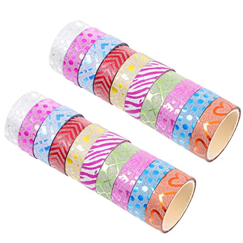 VILLCASE 20St Glitzerband Spender Scrapbook-Aufkleber reflektierendes Band hübsches Band wiederverwendbar klebeband the washi tape glitzerndes Puderband Washi-Klebeband Washi Glitzerpuder von VILLCASE