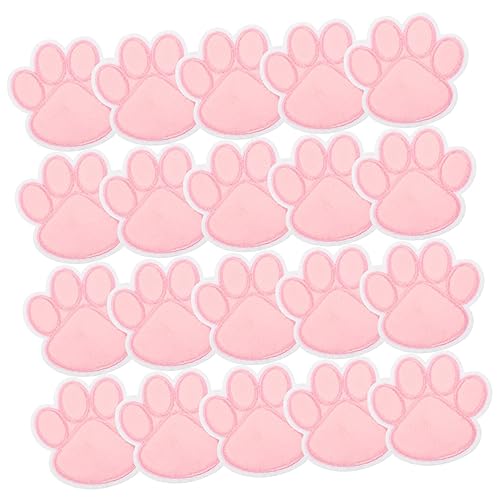 VILLCASE 20St Patch Pudel Service Hund Pfotenreiniger für Hunde Flicken nähen Flicken für Bekleidung schuhreparatur aufnäher für jacke bügel Taschenapplikation Tierpfotenflecken Stoff Rosa von VILLCASE