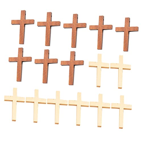 VILLCASE 20St kreuzen home decor wohnungseinrichtung the craft Holzkreuz Bastelset Dekoideen Ornamente Dekoration kleine Kreuze Anhänger Holzkreuz selber machen Hängendes DIY-Kreuzornament von VILLCASE