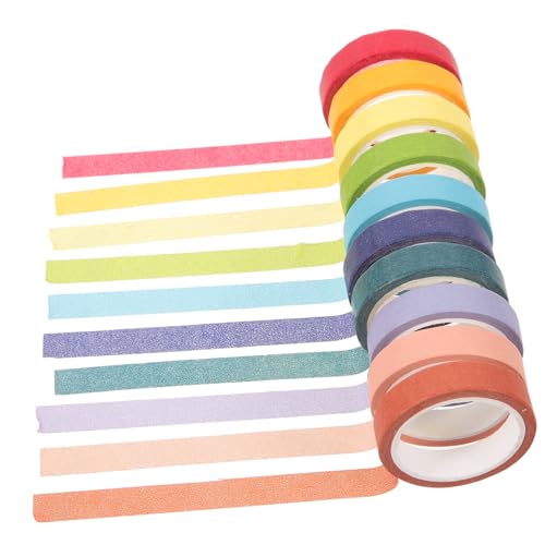 VILLCASE 20st Klebeetikett Aufkleber Klebrige Papierbänder Süßes Washi-tape Einfarbiges Abdeckband in Regenbogenfarben Washi-klebeband Scrapbooking-klebeband Selber Machen von VILLCASE