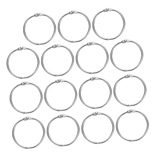 VILLCASE 20st Ringbuch-ring Praktische Segmentierte Binderinge Ringe Für Sammelalben Binderinge Für Diy Ringschnallen Runde Clipringe Praktische Binderinge Schlüsselbund Papierringe Metall von VILLCASE