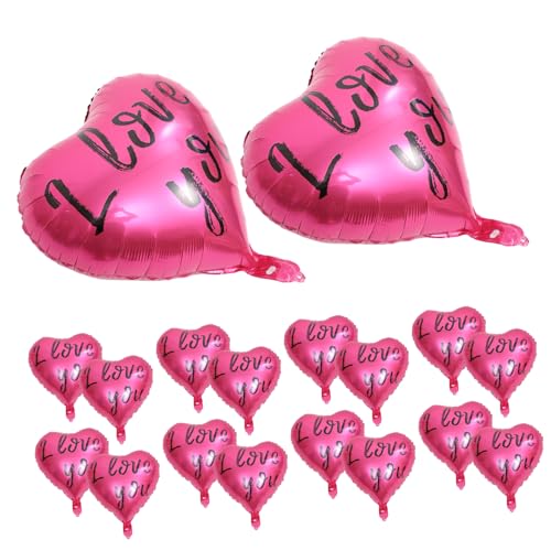 VILLCASE 20st Rote Liebesherzluftballons Willst Du Mich Heiraten? Ballon Ballonbogenständer Luftballons Zur Hochzeit Dinosaurier-ballons Herzförmiger Folienballon Ballonpumpe Aluminium Rosy von VILLCASE