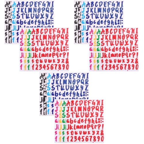 VILLCASE 24 Blätter Alphabet-Aufkleber-Tags buchstaben aufkleber scrapbooking sticker selbstklebender briefkastenaufkleber wasserfeste Aufkleber deko farbiger Aufkleber Postfach Briefe PVC von VILLCASE