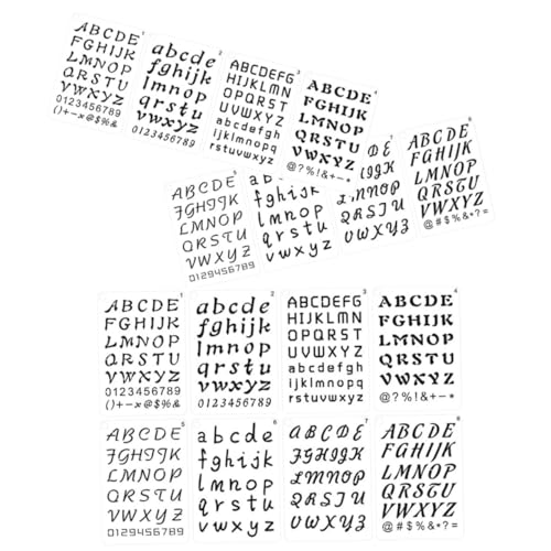 VILLCASE Alphabet- Buchstaben- und Zahlen-schablonen 24 Blatt Kunststoff-bastelschablonen Malvorlagen für Jungen und Mädchen Erwachsene von VILLCASE