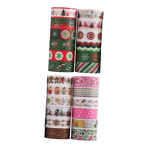 VILLCASE 24 Rollen Weihnachts Washi Klebeband Weihnachtsbaumdekoration Tür Weihnachtskugeln Ornamente Party Urlaub Weihnachtsbeleuchtung Kartenaufkleber Weihnachtsaufkleber Für von VILLCASE