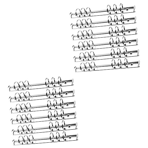 VILLCASE 24 Stk Binder Loseblatt Loseblattbinder Ringbuchmechanismus Doppelringbinder Buchbinder mit losen Blättern DIY Bindering Ringbuch mit 6 Löchern Aktenordner Ordner Ordner Silver von VILLCASE