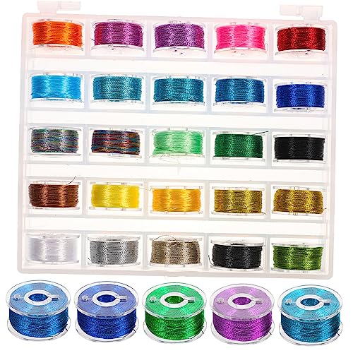 VILLCASE 25 Rollen Stickgarn Stickmaschine Baumwollgarn zum Häkeln Einfädler Nähtisch Kreuzstich-Stoff embroidery kit embroidery set Sewing Threads Kreuzstichfäden bunter Nähfaden Plastik von VILLCASE