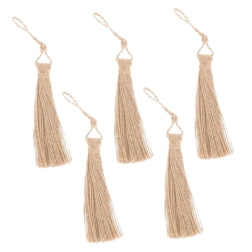 VILLCASE 25 Stk dekorative Quaste dekoweihnachten dekoring weihnachten Quastenkunst Quasten aus natürlicher Jute Quasten Autoverzierung DIY Quaste Quasten aus Juteseil Light Brown von VILLCASE