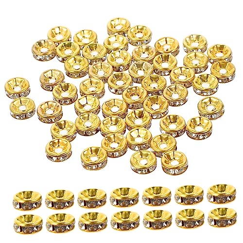 VILLCASE 250 Stück Abstandsperlen farbige Perlen Edelsteinperlen Perlen-Kits Perlen fallen armbandperlen beads for jewellery Schmuck lose Perlen goldene Spacer-Charms Legierung von VILLCASE