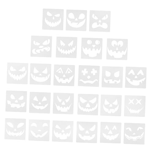 VILLCASE 25St Kürbis-Spray-Schablone DIY-Vorlage Malvorlagen für den Herbst Kürbis Zeichnungsvorlage halloween schablonen halloween kinder Bastelschablonen Zeichenschablone Plastik Weiß von VILLCASE