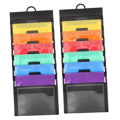 VILLCASE 2St Aufbewahrungstasche Organizer für Hängemappen Wandordner-Organizer Post-Organizer-Taschen aufbewahrungssack storage pockets Wandordnertaschen Ordner für Wanddateien Black von VILLCASE