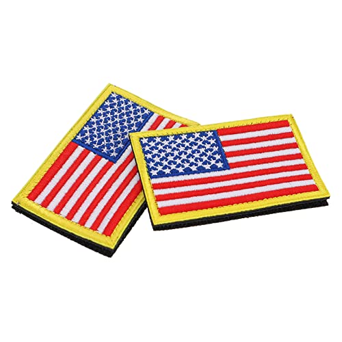 VILLCASE 2St Aufnäher mit amerikanischer Flagge patch patch Sockendekorationsaufnäher Stolz-Flagge USA-Abzeichen aufkleber Flagge entworfener Patch DIY-Patches Stoff Yellow von VILLCASE