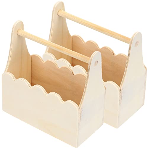 VILLCASE 2St DIY- Schüsseln Schneebesen Blütenblatt Sauerteig rustikale storage boxes für holzkorb Zubehör für Hochzeitsfeiern malen hölzern von VILLCASE