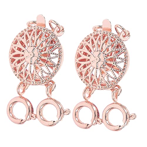 VILLCASE 2St Halskettentrenner mehrere Schmuck Schließe Silberkette Verbinder halsketten set Halsketten-Set Kettenseparator zum Schichten Stapelverschluss für Halsketten Kupfer Rose Gold von VILLCASE