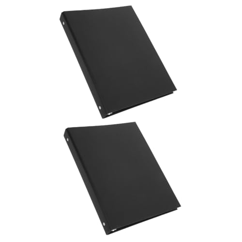 VILLCASE 2St Loseblatt-Bucheinband Hefter Locher Notizbuchhüllen Laptopständer Dokumentenschutz Bausatz tagebuch aktentasche Binder Notizbuchhülle Hard-Hand-Kontoabdeckung Kraftpapier Black von VILLCASE