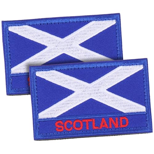 VILLCASE 2St Schottischer Patch Schottland-Flagge-Applikation gestickte Applikationen Außenflaggen kleider DIY Stoffpatches Nationalflaggenpatch Reparaturflicken für Kleidung Polyester von VILLCASE