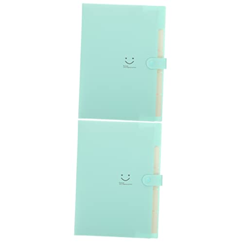 VILLCASE 2St a4 Ordner Papierordner Aktenordner mit Schnappverschluss Akkordeon-Ordner storage boxes aufbwahrungs-box folder büro zubehör Ordner für Dokument Papier-Organizer-Ordner Green von VILLCASE