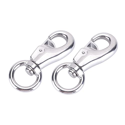 VILLCASE 2St schwenkbarer Haken Drehhaken mastubatoren hanger hook Karabinerhaken schwere Ausführung Wandhaken Haken zum Aufhängen für Hängematten drehbarer Hakenverschluss Metall Silver von VILLCASE