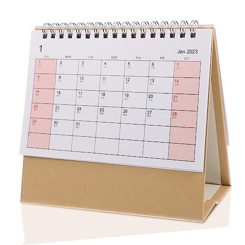 VILLCASE 2st 2023 Mini-tischkalender Memo-kalender Kalender Für 2023 Notizblock Für Die Arbeit Flip-zeitplan-kalender Monatlicher Kalender Mit Tagesplänen Mini-kalender Standkalender Papier von VILLCASE