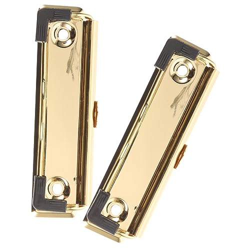 VILLCASE 2st Clips Klemmbretter Multifunktionale Bindeklammern Klemmbrett Mit Speicher Büroklammern Dokumentieren Zwischenablageordner Verschluss Klemmbrett Liefert Spender Metall Golden von VILLCASE