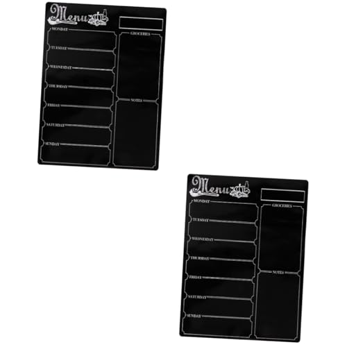 VILLCASE 2st Kühlschrank-tafel-aufkleber Magnetische Speisekarte Diät Mahlzeit Notizblock Magnetischer Speisekalender Magnetischer Mahlzeit-notizblock Black Umweltschutzgummi Magnetisch von VILLCASE