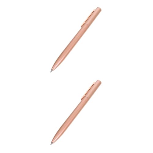 VILLCASE 2st Rotierender Stift Kräftige Schwarze Bürostifte Gelschreiber Mit Feiner Spitze Bürobedarf Gelschreiber Kugelschreiber Feine Spitze Space Pen Aluminium Rose Gold von VILLCASE