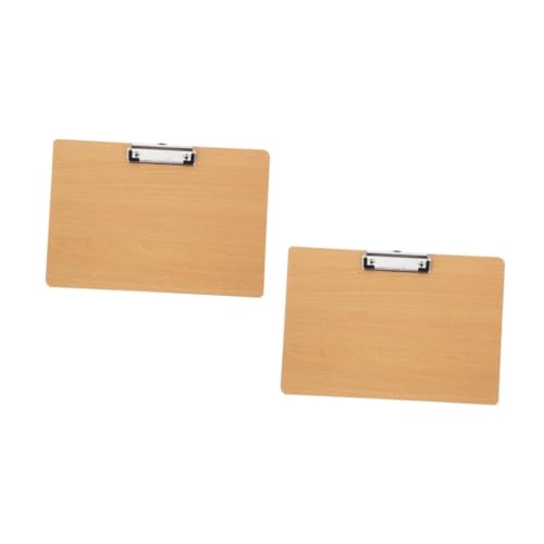 VILLCASE 2st Schreibblock-clip Küchenklemmbrett Klemmbrett Mit Speicher Schreiben Von Support-boards Klemmbretter Aus Holz Zwischenablage-büro Bau-zwischenablage Clipboard-clips Mdf Khaki von VILLCASE