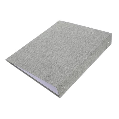 VILLCASE 3 Ringbuch Projektordner Aktenordner A4-papierordner Dokumentenhalter Hardcover-ordner Berichtsordner Hübscher Ordner Papierbinder Grey Stoff von VILLCASE