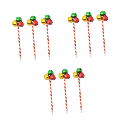 VILLCASE 3 Sätze 3 Sets Weihnachts Glockenschreiber Farbige Weihnachts Kugelschreiber Weihnachts Partygeschenke Rote Grüne Weihnachtsstifte Weihnachtsferien Briefpapier 3 Stück * 3 von VILLCASE