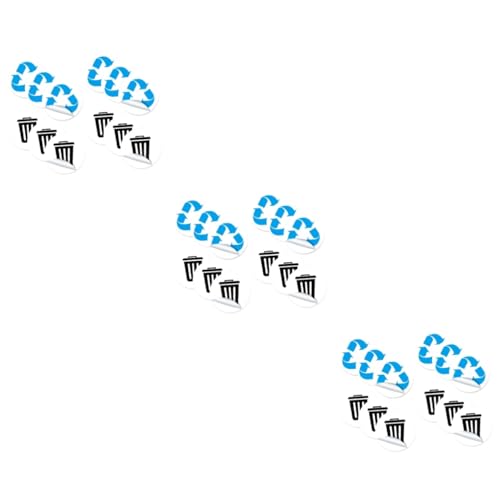VILLCASE 3 Sätze Aufkleber Für Die Mülltrennung Recycling Aufkleber Abfalltrennung Aufkleber Outdoor-recyclingbehälter Aufkleber Für Müllklassifizierungszeichen Mülletiketten 12 Stück * 3 von VILLCASE