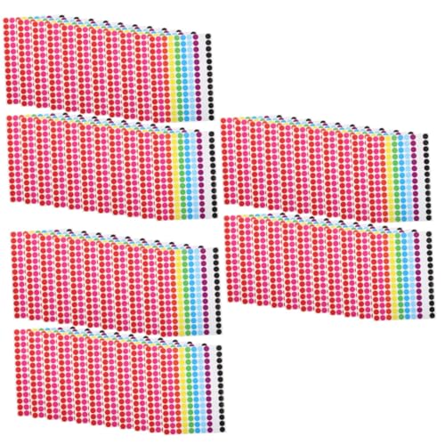 VILLCASE 3 Sätze Aufkleber Punktmarkierungen Klebriger Punkt Farbig Etiketten Punktetikett Kreisförmig Mini Runden Farbiger Klebepunkt 20 Blatt*3 von VILLCASE