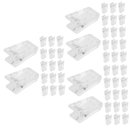 VILLCASE 3 Sätze Ausweishalter Kartenclip Karten Clip - Abzeichenclips Kunststoffclip Safe Clip Gitter Transparent Schnallen Abzeichenclips Für Namensschilder Büroklammern Abs 30 Stück * 3 von VILLCASE