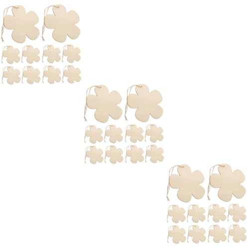 VILLCASE 3 Sätze Blumentablett Aus Holz Gefälschte Reben Künstlicher Farn Holzblumen Diy Handwerk Holzblumen Unvollendete Holzausschnitte Unfertige Holzscheibe Hölzern Khaki 10 Stück * 3 von VILLCASE