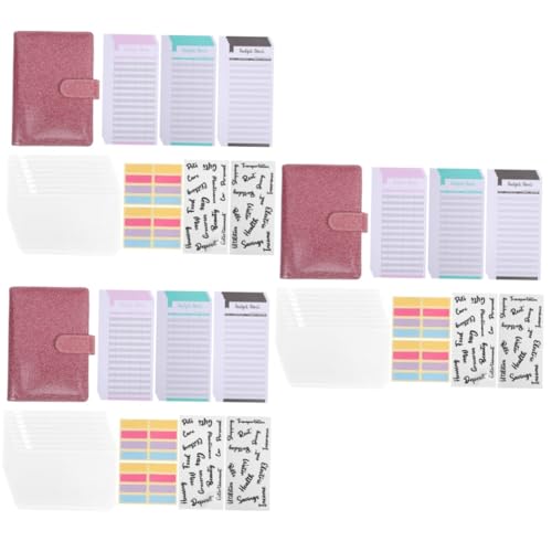 VILLCASE 3 Sätze Budgetordner Geld Organizer Notizbuch Geldmanagement Notizbuch Finanzbinder Tagesplaner undatiert Portfolio-Organizer Notizblock für die Planung Geld sparender Ordner PVC von VILLCASE