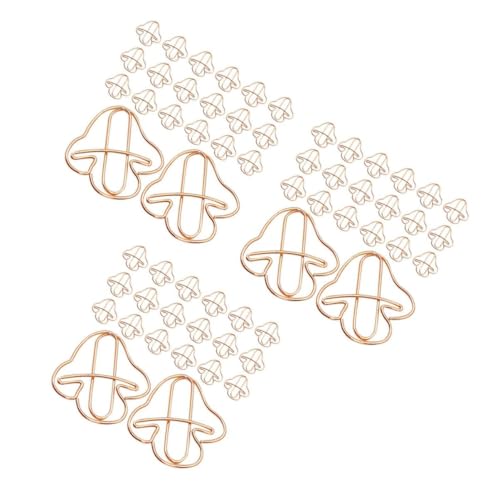 VILLCASE 3 Sätze Büroklammer Blumen Pflanzenregal Blumenregal Lagerregal Dokumentenclips Lesezeichen-clips Lesezeichenklemme Rose Gold Eisen 30 Stück * 3 von VILLCASE