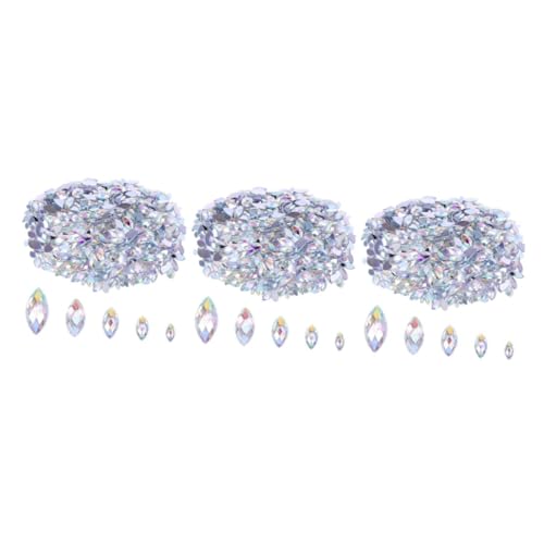 VILLCASE 3 Sätze Diamant Edelstein Schmuck Handyhüllen Rote Handyhülle Rote Strasssteine Kristall Ab Strasssteine Nail Art Verzierungen Kristall Ab Edelsteine Kristall 600 Stück * 3 von VILLCASE