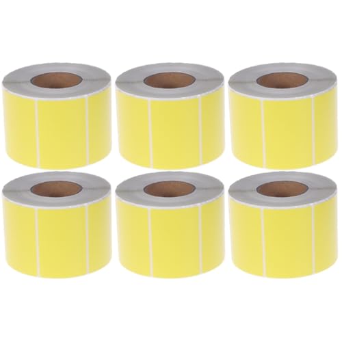 VILLCASE 3 Sätze Etiketten Aus Thermopapier Aufkleber Thermodrucker Doppelt Halter Kabel Thermisches Etikett Etikettenrolle Selbstklebende Etiketten Adressetiketten Yellow 2 Rollen * 3 von VILLCASE