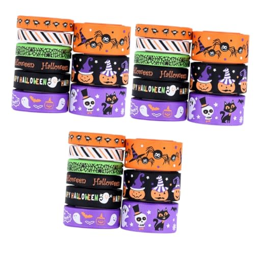 VILLCASE 3 Sätze Füllbecher Kürbisse Halloween Türdekorationen Plüschdekoration Halloween Spinnennetz Dekoration Halloween Becher Girlande Band Wickelornamente Glitzer 9 Rollen * 3 von VILLCASE