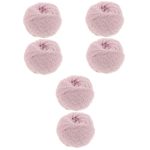 VILLCASE 3 Sätze Garnknäuel Stricken Jumbo-chenillegarn Samtgarn Flauschiges Deckengarn Samtiges Grobes Garn Babygarn Weiches Garn Dickes Garn Häkeln Grobe Garne Polyester Rosa 2 Rollen * 3 von VILLCASE