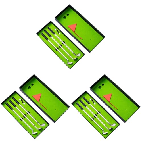 VILLCASE 3 Sätze Golfstift interessantes Federspiel Lustiges Golfgeschenk Golf Geschenkset Golfplatz Schreibtischdekoration kugelschreiber lustiges Desktop-Spiel Strumpffüller für Männer von VILLCASE