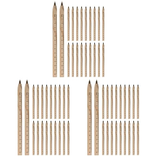 VILLCASE 3 Sätze Kugelschreiber Aus Massivholz Kugelschreiber Nachhaltig Holzkugelschreiber Holzmarker Zeichnung Schreiben Schwarzer Kugelschreiber Schwarze Kugelschreiber 20 Stück * 3 von VILLCASE