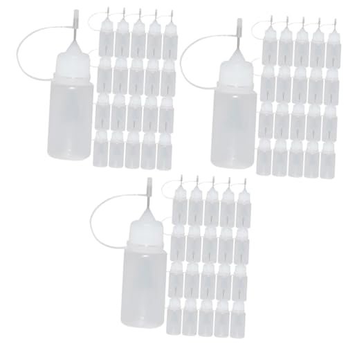 VILLCASE 3 Sätze Leere Leimflasche Mit Langem Nadelrohr Bastelkleberflaschen Mit Feiner Spitze Quetschflasche Mit Feiner Spitze Applikatorflasche Flaschen Mit Nadelspitzen 30 Stück * 3 von VILLCASE