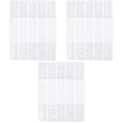 VILLCASE 3 Sätze Lesezeichen Bookmarks Trockenblumen Essblüten Getrocknet Seifenbasis Handguss-sets Paar Silikonformen Für Epoxidharz Kristall-epoxidharz-formen Kieselgel Weiß 2 Stück * 3 von VILLCASE