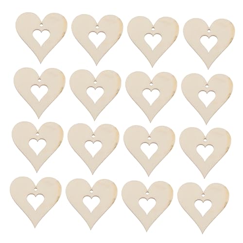 VILLCASE 3 Sätze Liebe Hackschnitzel Stöcke Zum Basteln Dekorative Schale Herz Geschenkanhänger Briefe Heimwerken Die Kunst Korb Aufkleber Kleiner Wandspiegel Led Planke Beige 100 Stück * 3 von VILLCASE