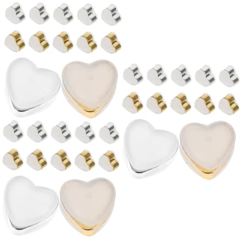 VILLCASE 3 Sätze Liebe Ohrstöpsel Ohrstecker Ohrring Größer Ohrhaken Ohrhörer Stachelohr Zurück Ohrschmuck Zurück Kieselgel 12 Stücke * 3 von VILLCASE