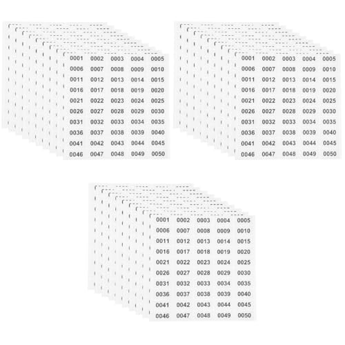 VILLCASE 3 Sätze Numerisches Etikett Zahlenaufkleber Nummernaufkleber Zahlensticker Nummernsticker Große Hausnummern Nummernfelder Aufklebernummern Digitale Etiketten Papier 20 Blatt*3 von VILLCASE