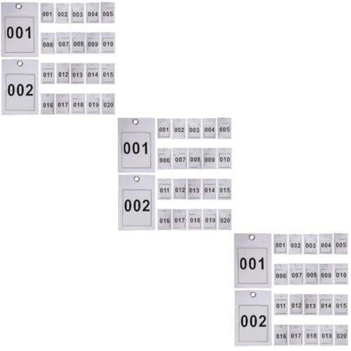 VILLCASE 3 Sätze Nummernkarten Für Kleidung Kleiderbügel-nummernschilder Nummernschilder Von 001 Bis 020 Nummernschilder Von 001-020 Nummernschildkarte Zahlen Papier 20 Stück * 3 von VILLCASE